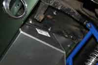 Passenger side bottom view of the fuel cell.