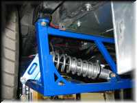 A view of the route made available by removing the front corners of the fuel cell